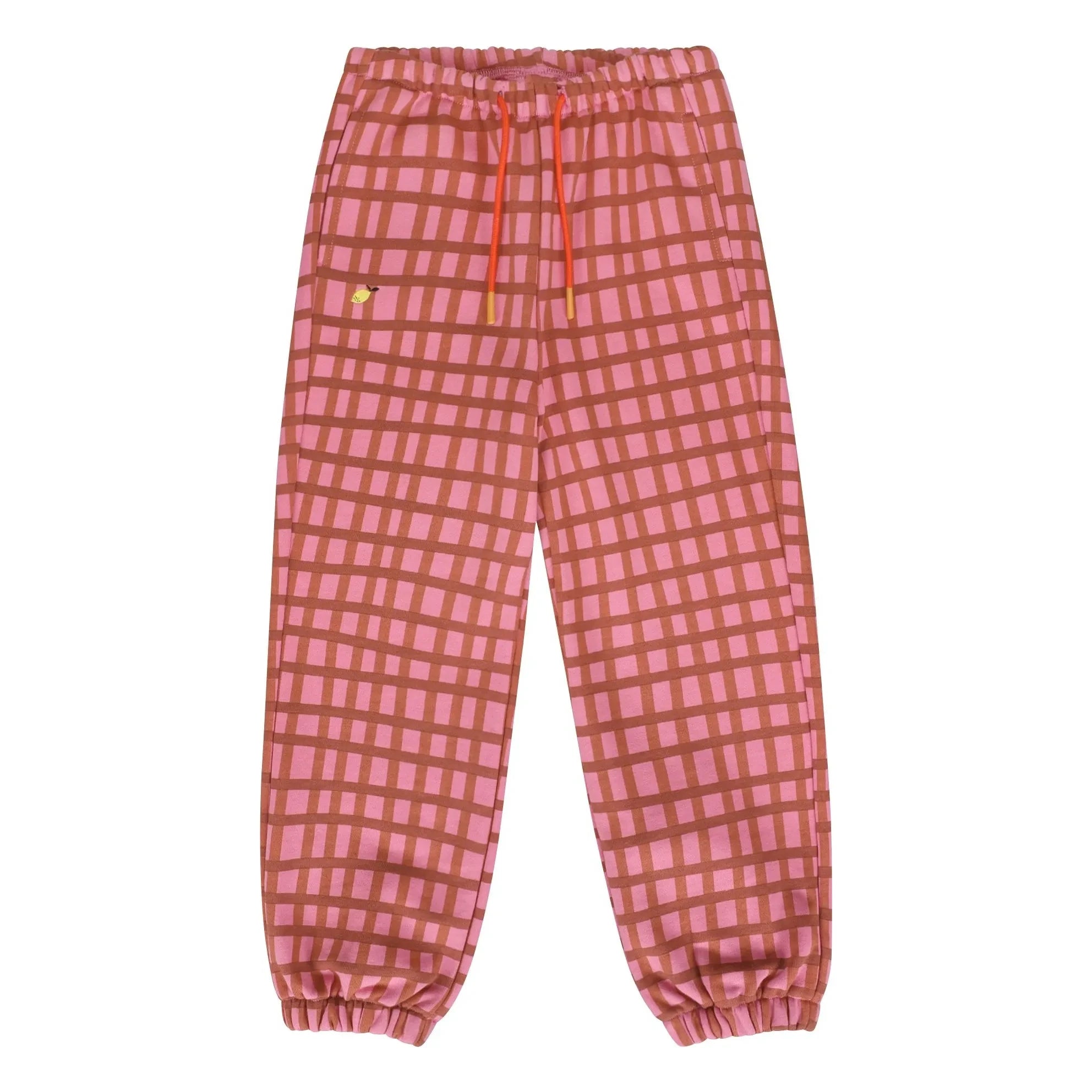 Sticky Lemon - Lemon plaid joggers | Powder pink