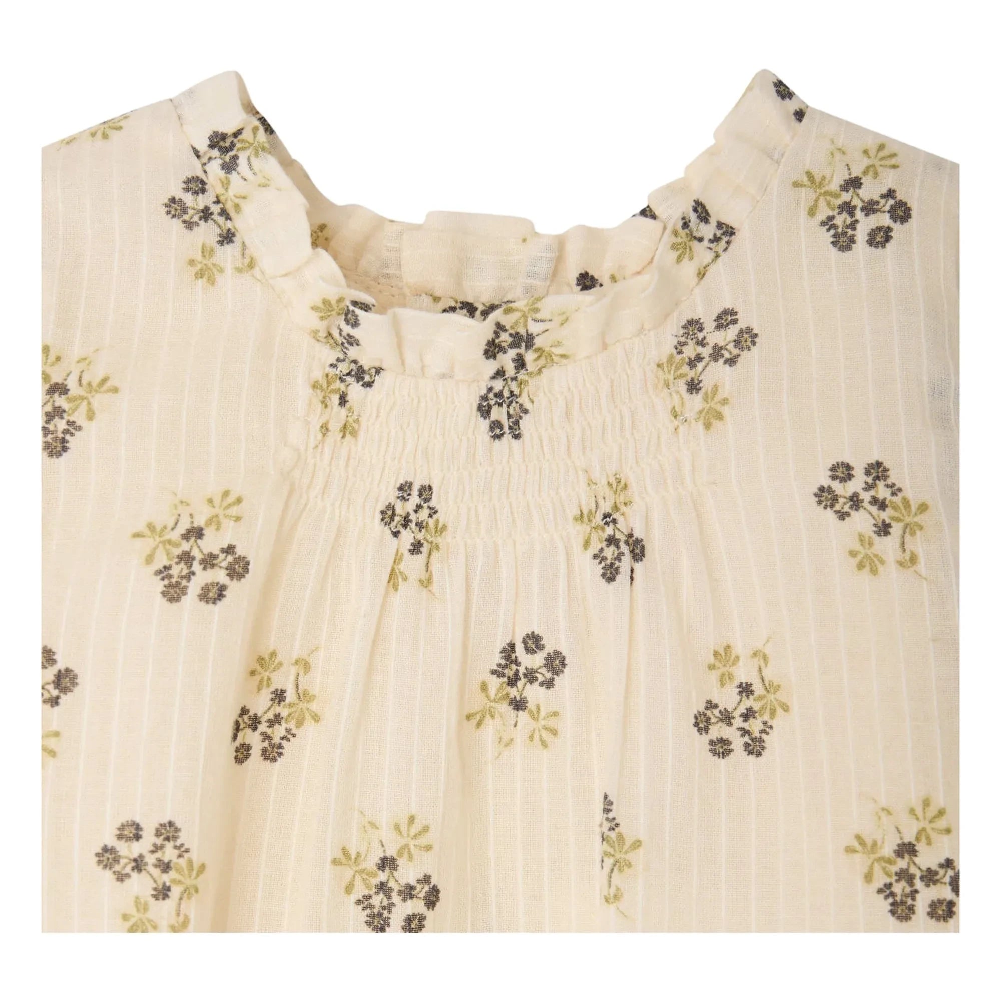 Bonpoint - Lucie Fleurie Organic Cotton Dress | Ecru