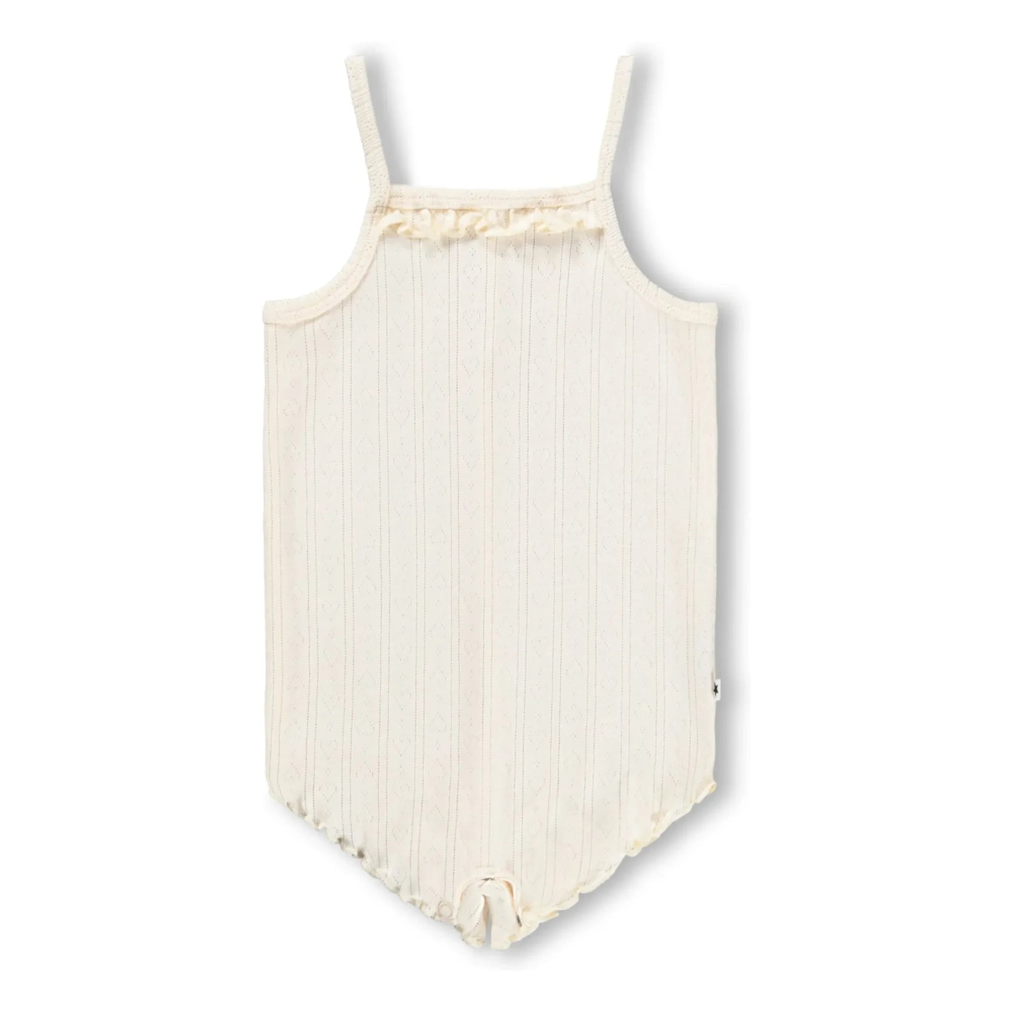 Molo - Organic Cotton Florie Heart Pattern Romper | Ivory