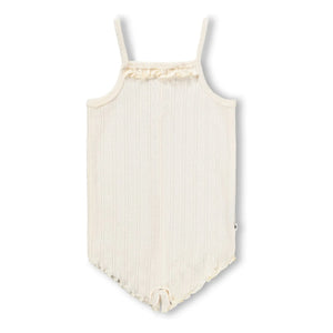 Molo - Organic Cotton Florie Heart Pattern Romper | Ivory