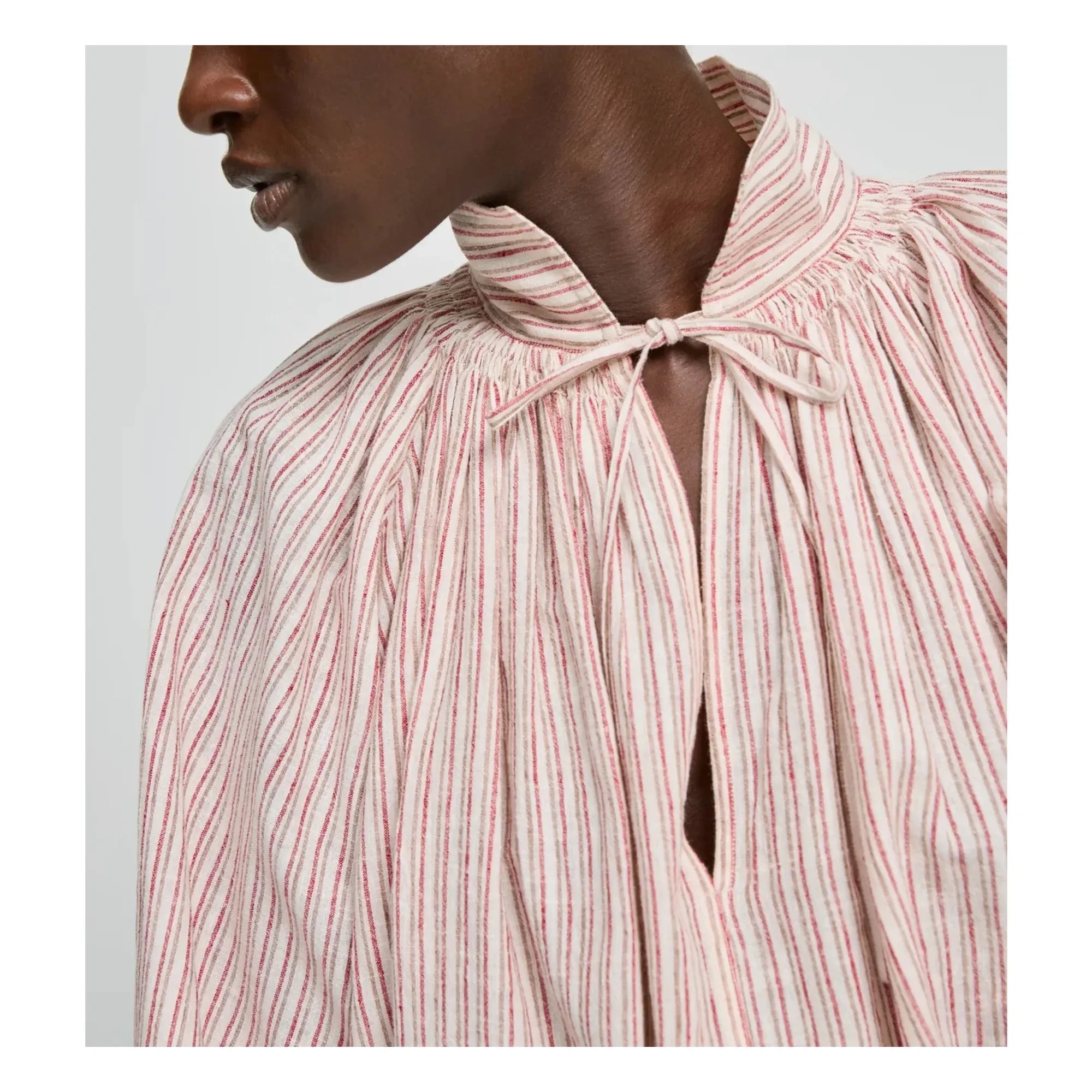 Laurence Bras - Wheela Striped Cotton Blouse | Beige