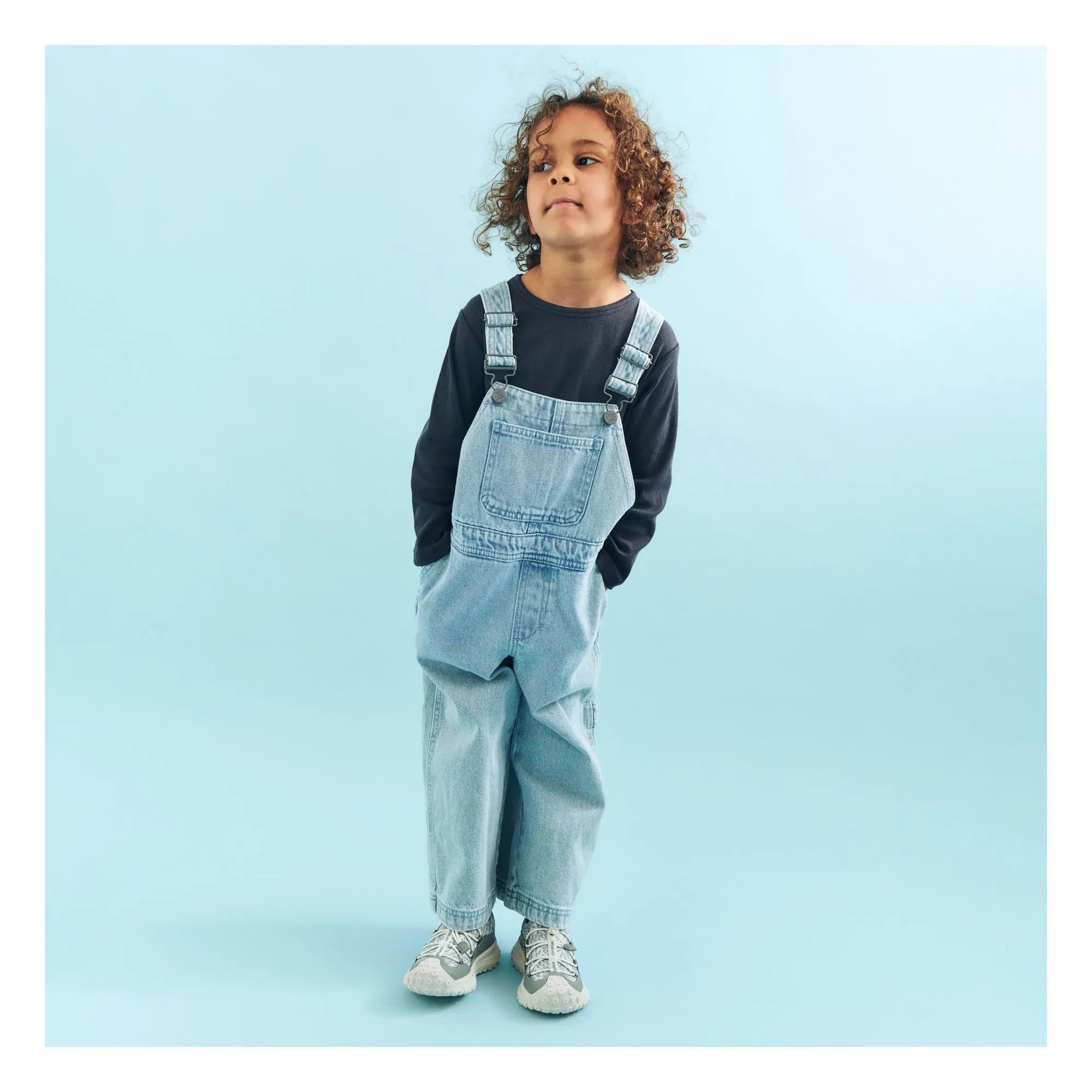 Wheat - Denim Marley Organic Cotton Overalls | Light Blue
