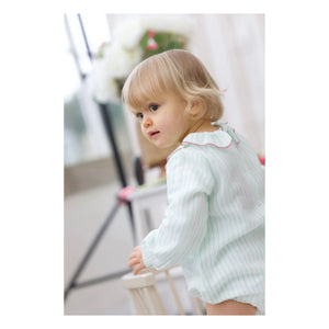 Lililotte - Castille striped organic cotton romper | Mint Green