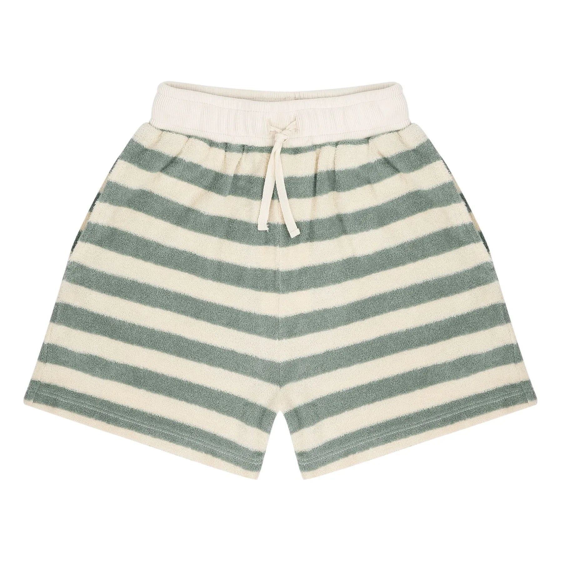 Jenest - Robin Striped Organic Cotton Terry Shorts | Khaki