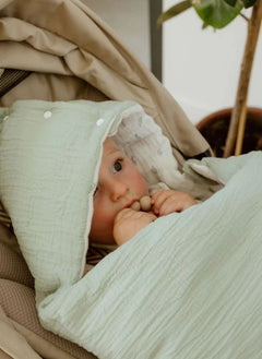 Les Petites Billes - Reversible, Four Seasons Baby Sleeping Bag | Aqua Green