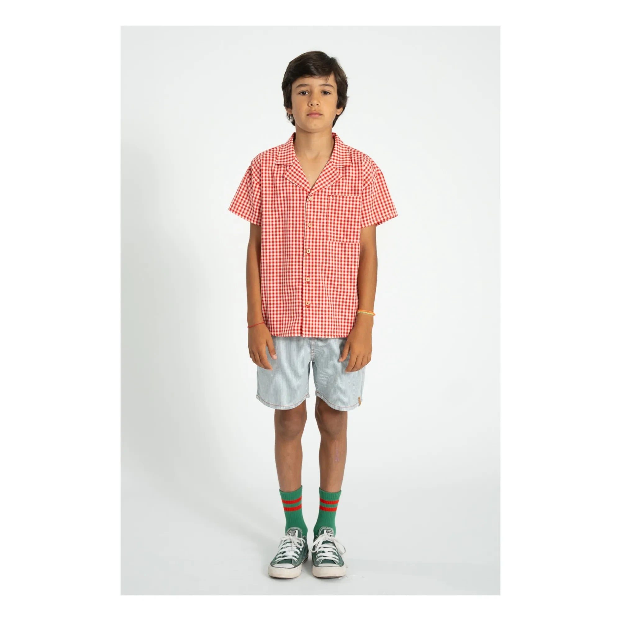 Piupiuchick - Striped Denim Shorts | Blue