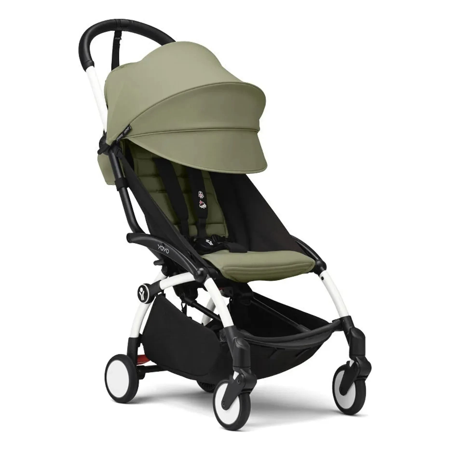 Stokke® - YOYO³ 6+ Baston Bebek Arabası Beyaz çerçeve | Zeytin