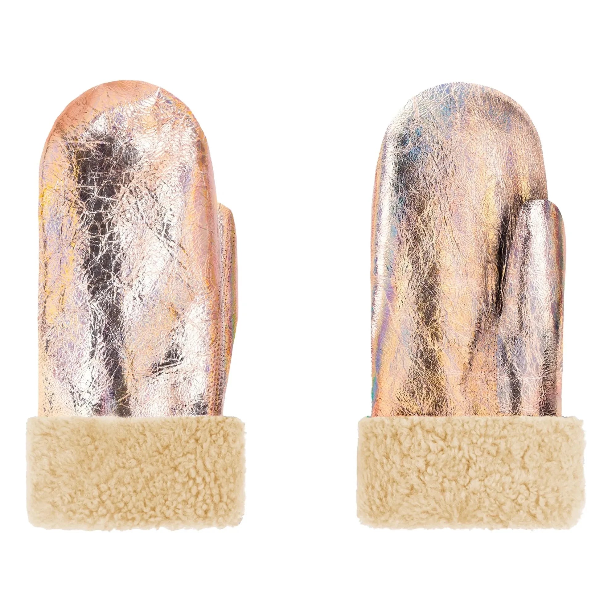 ILDA'S sheep - Metallic Merino Wool Lamb Leather Gloves | Rose Gold