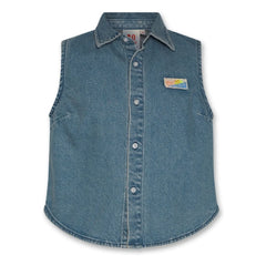 AO76 - Jacky Sleeveless Denim Shirt | Blue