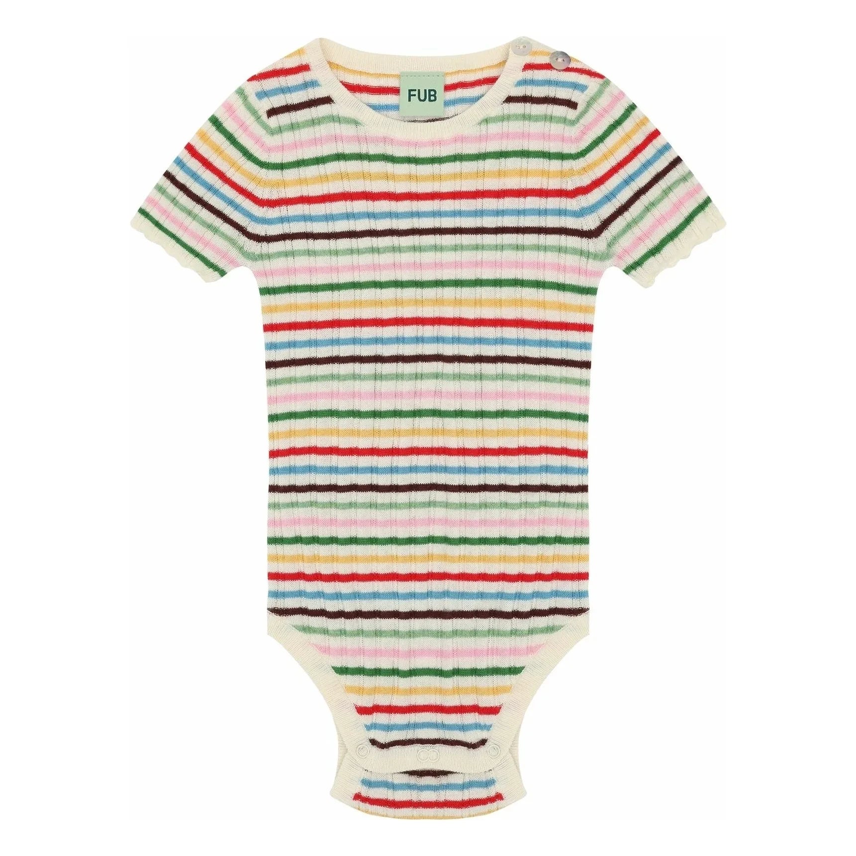 FUB - Red Ribbed Organic Cotton Fine Knit Bodysuit