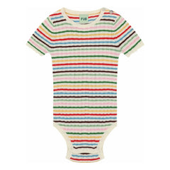 FUB - Red Ribbed Organic Cotton Fine Knit Bodysuit