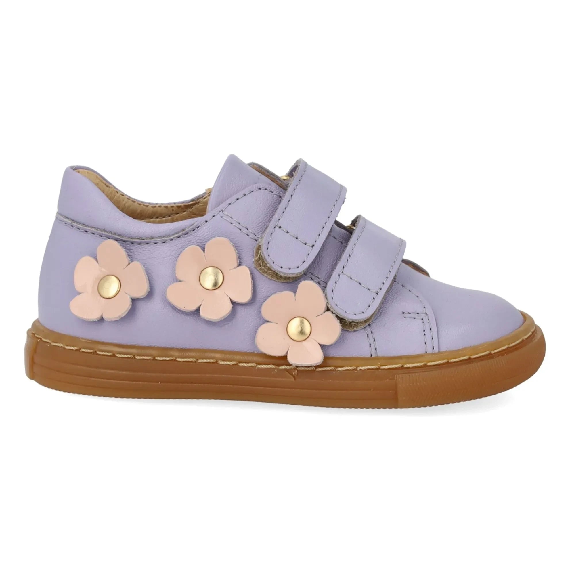 Angulus - Two-Stripe Floral Sneakers | Lilac