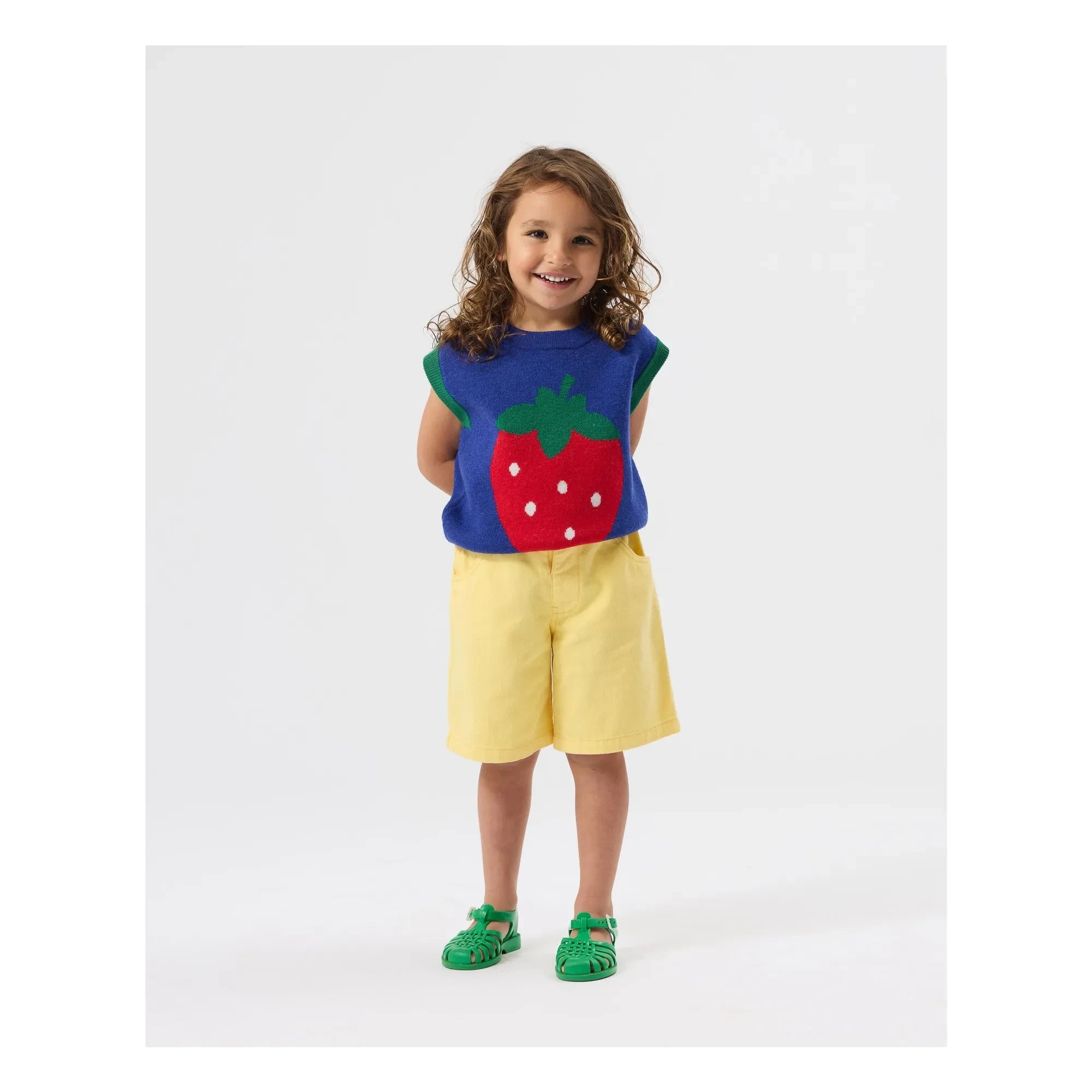 Goldie + Ace - Strawberry Sleeveless Sweater | Dark Blue