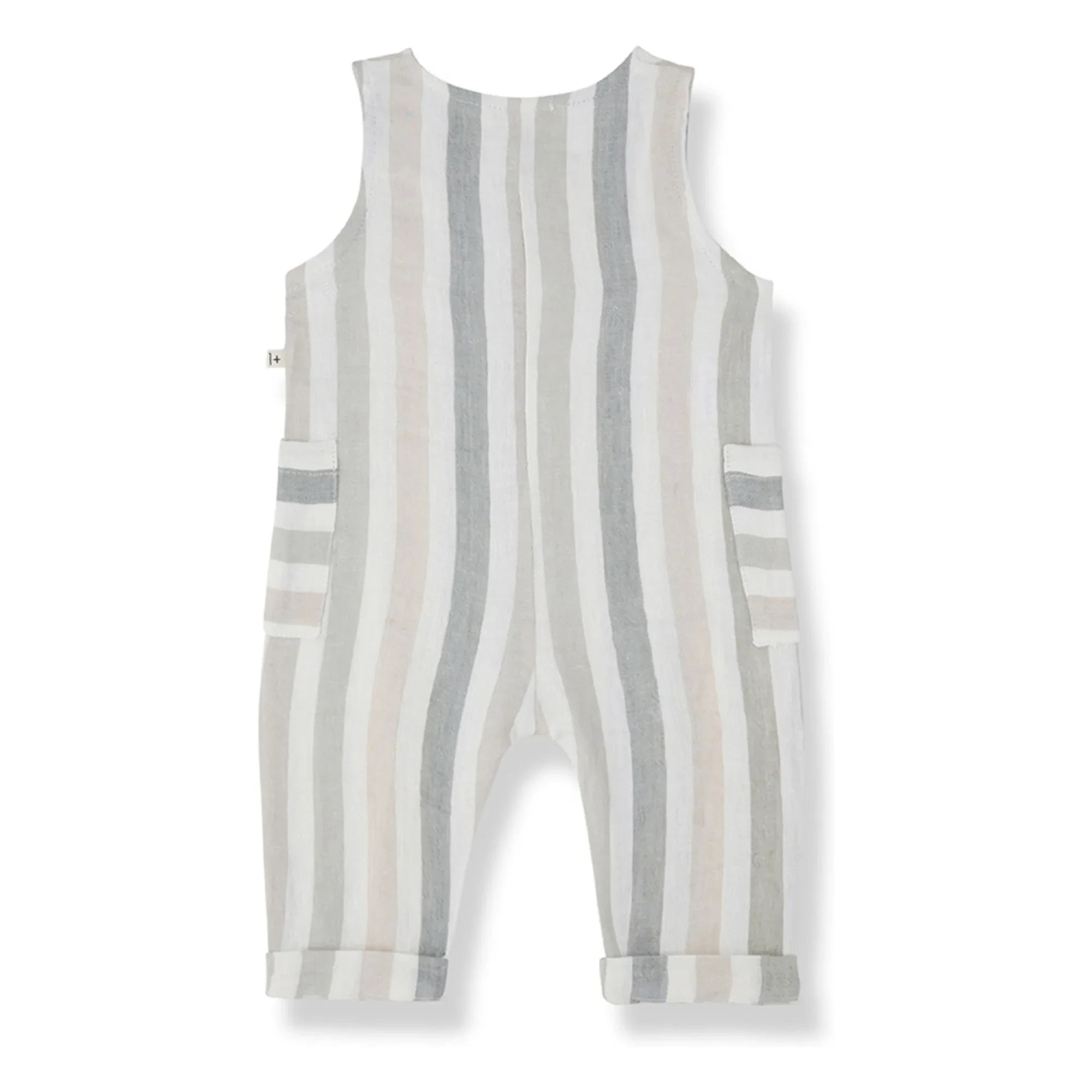 1+ in the Family - Mori Striped Linen Overalls | Ecru