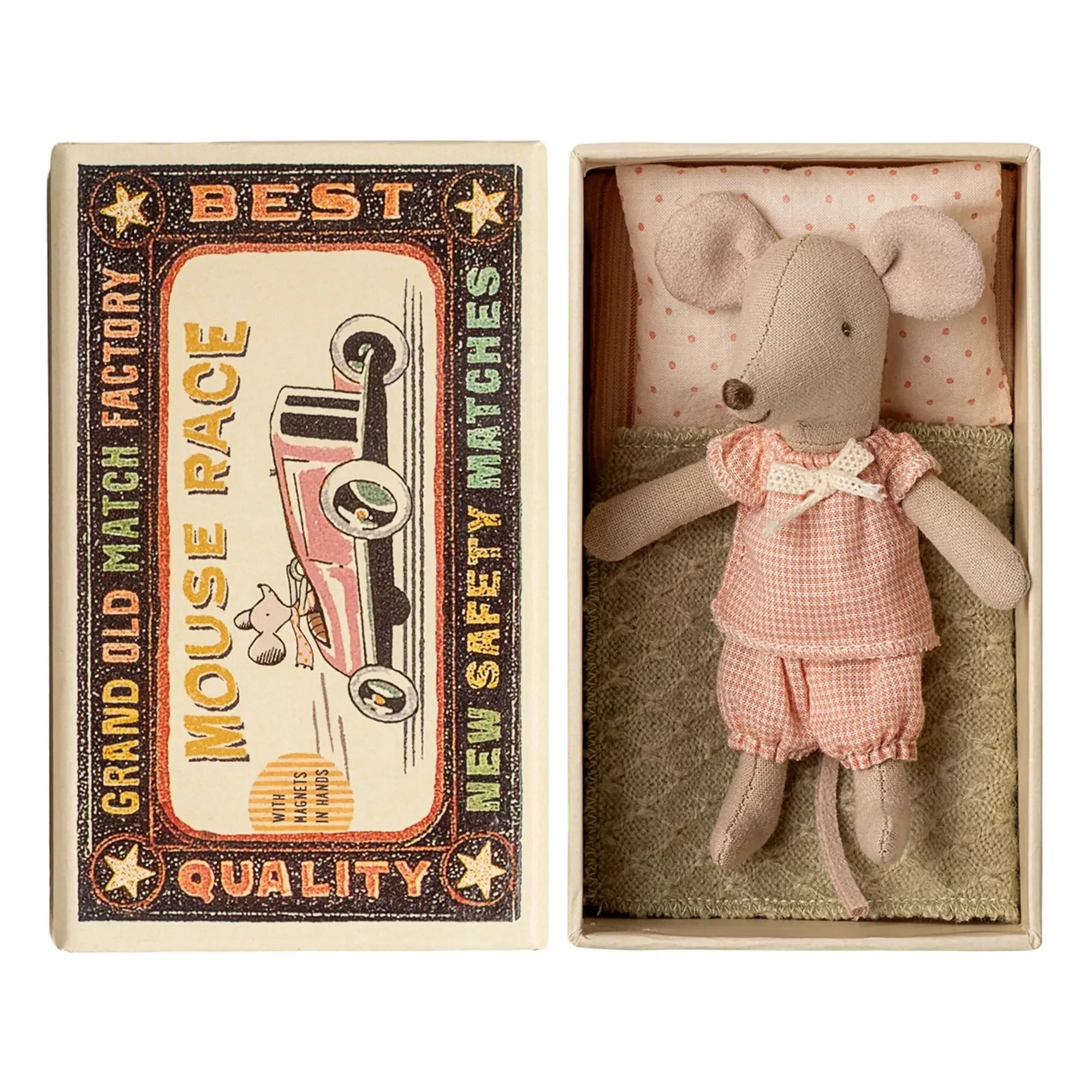 Maileg - Little Sister Mouse in a Cardboard Box