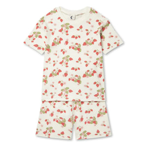 Sleepy Doe - Strawberry Organic Cotton Pajama Set | Ivory