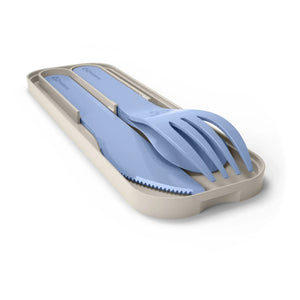 Monbento - MB Pocket Color Reusable Fork, Spoon, Knife | Light Blue