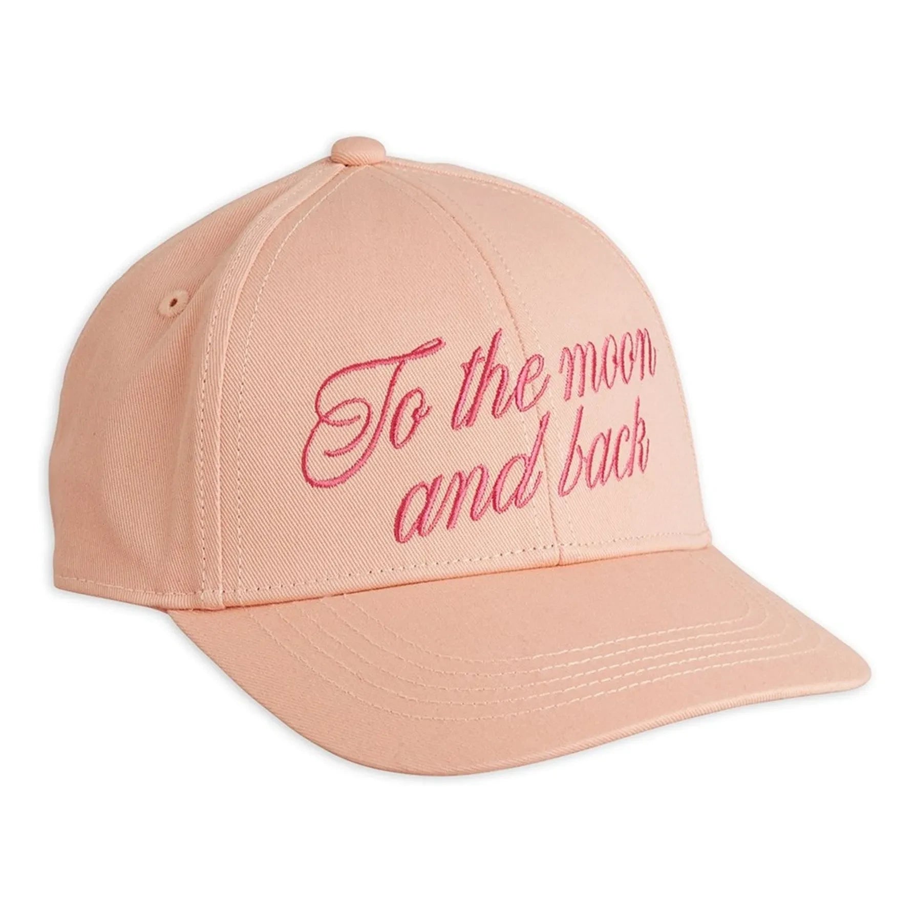 Mini Rodini - To The Moon And Back Organic Cotton Hat | Pink