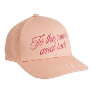 Mini Rodini - To The Moon And Back Organic Cotton Hat | Pink