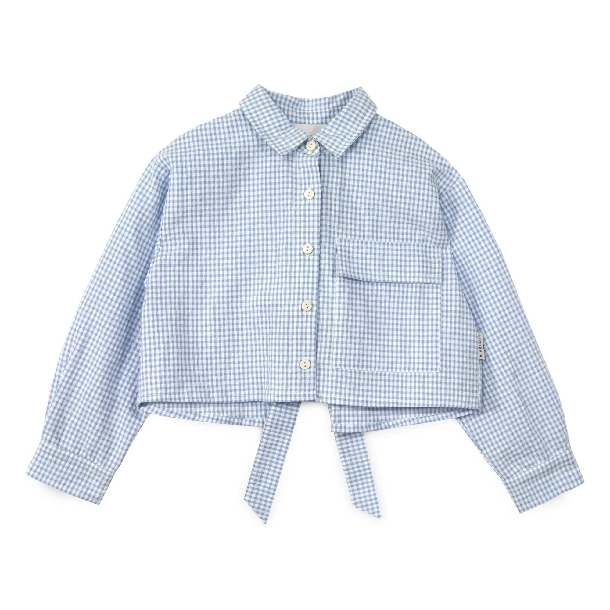 Mipounet - Sylvie Striped Bow Shirt | Light Blue