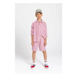 Smallable Kid - Striped Tom Shorts | Cherry Red