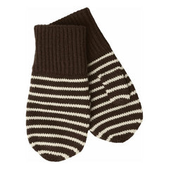 FUB - Striped Merino Wool Gloves | Brown