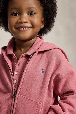 Polo Ralph Lauren çocuklar için pamuklu fermuarlı kapüşonlu sweatshirt