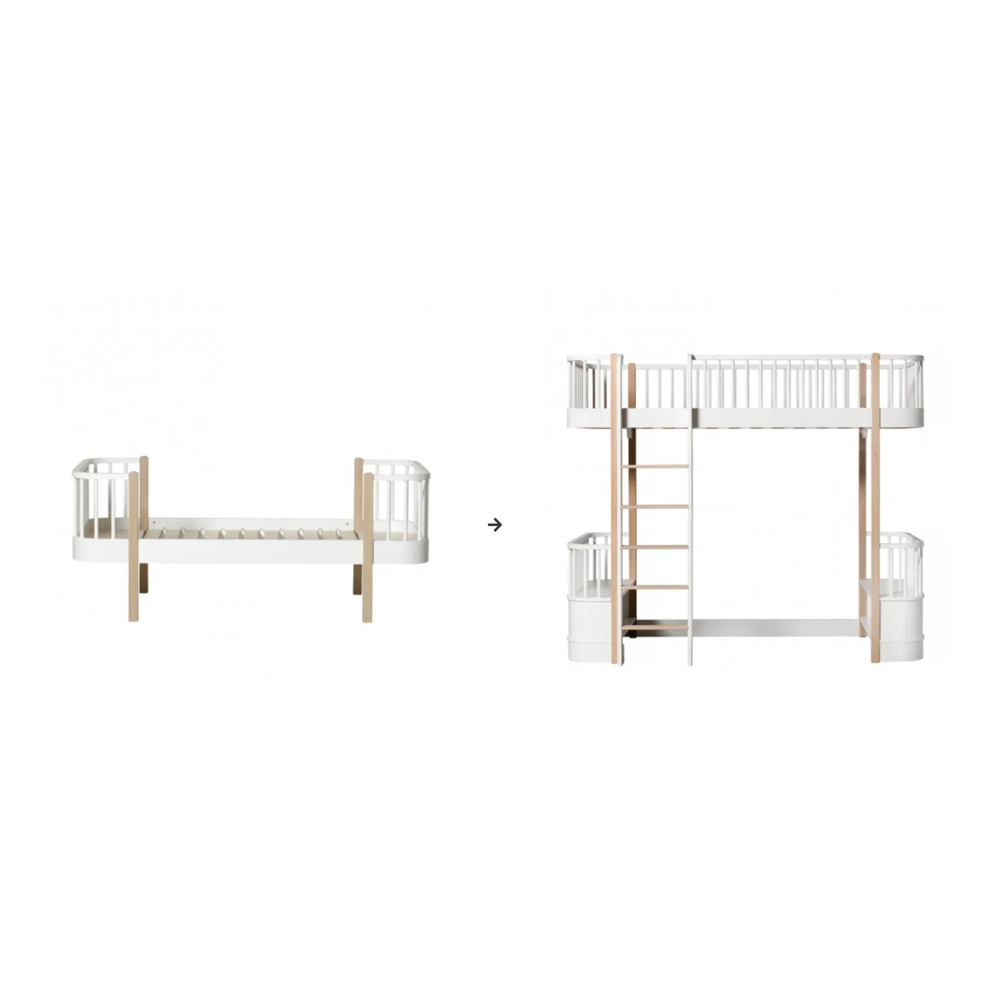 Oliver Furniture - Yüksek Ahşap Ranza | Beyaz