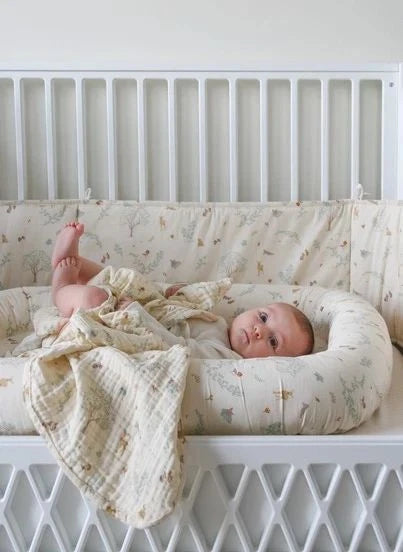Cam Cam - Woodland Crib Bumper | Ecru