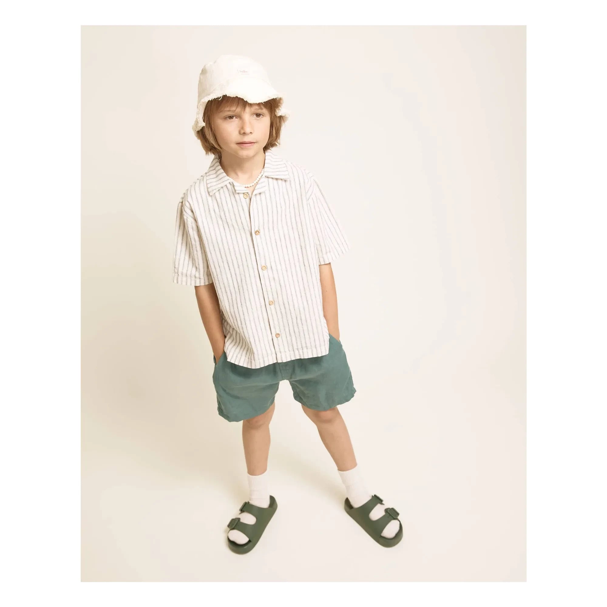 Búho - Striped Linen Shirt | Ecru