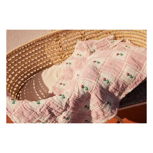 Bebe Organic - Bella Tulips Organic Cotton Blanket | Pink