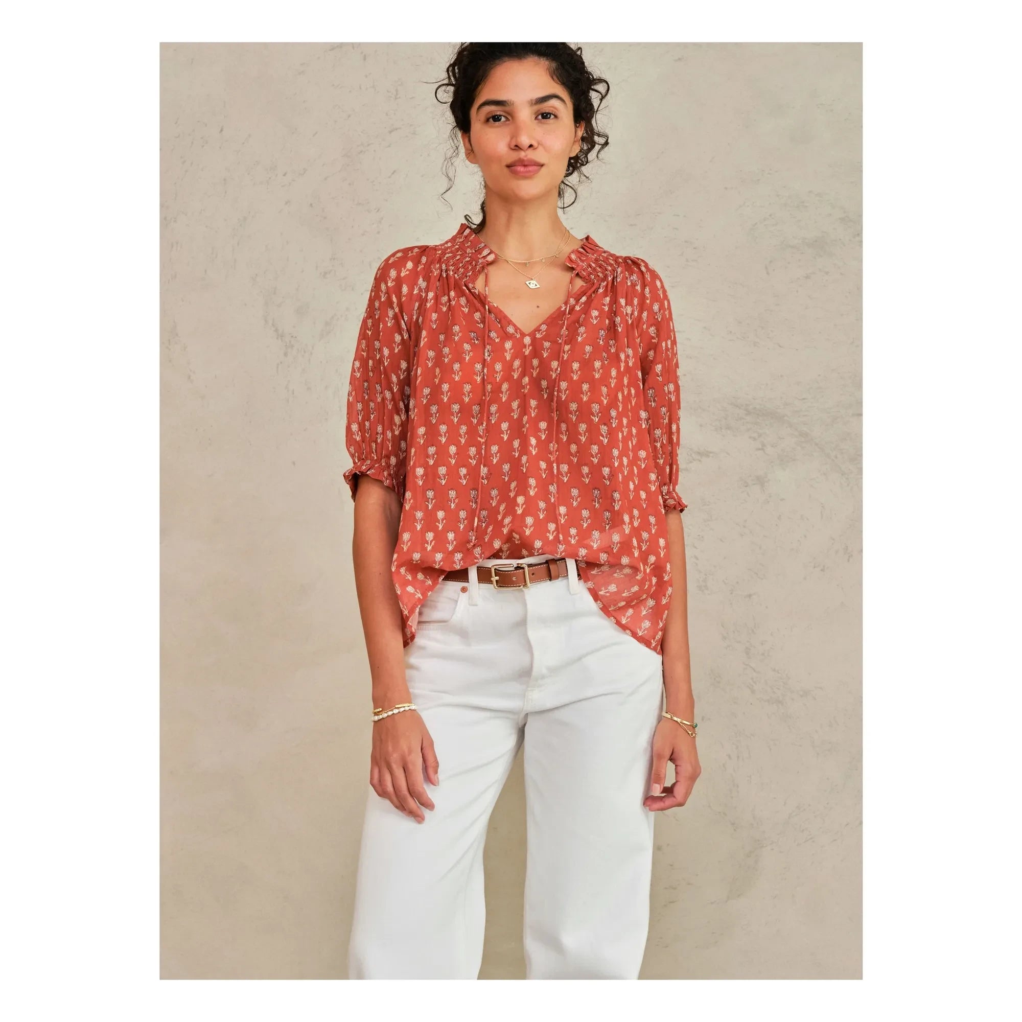 M.A.B.E. - Ari Cotton Blouse | Clay