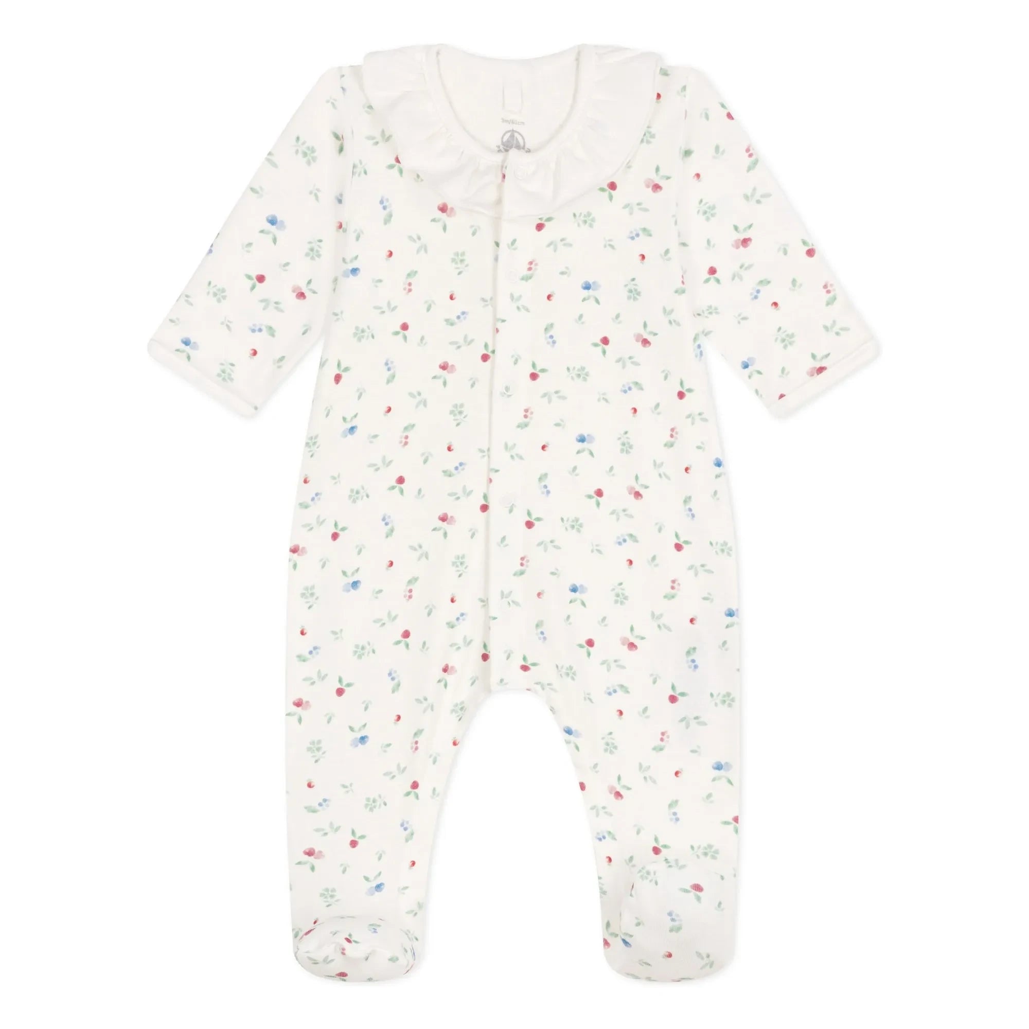 Petit Bateau - Organic Cotton Footed Pajamas | White