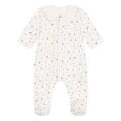 Petit Bateau - Organic Cotton Footed Pajamas | White