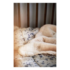 Gentil Coquelicot - Embroidered Swallow Cotton Muslin Blanket