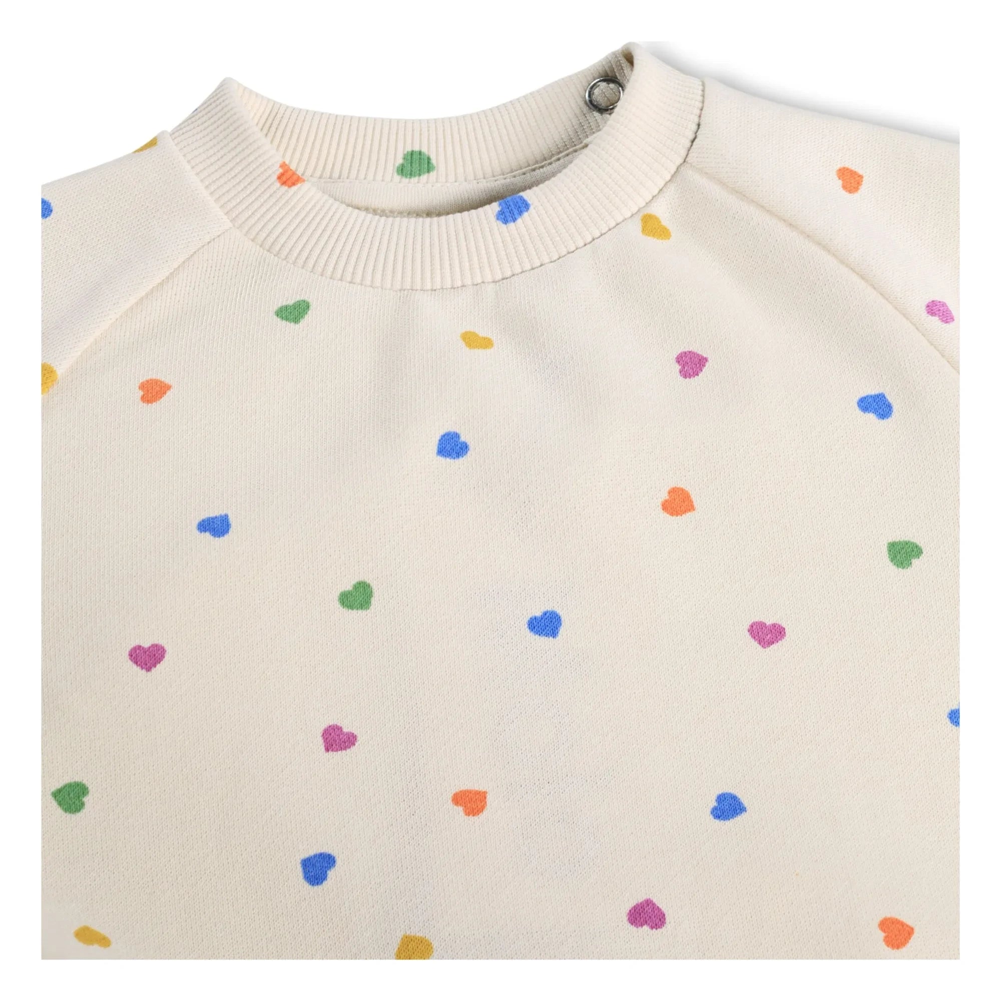 Molo - Heart Embroidered Organic Cotton Sweatshirt | Ecru