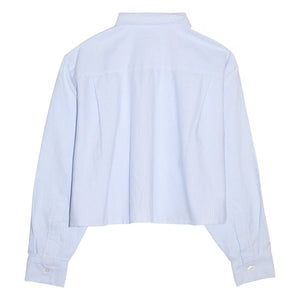 Smallable Woman - Striped Chili Short Shirt | Ice Blue
