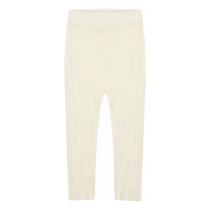 FUB - Organic Cotton Fine Knit Ribbed Leggings | Ecru