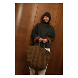 Rose in April - Elisa Tartan tote bag | Brown