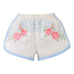 Gingersnaps - Nelly Lace-Detail Linen Shorts | Off-White