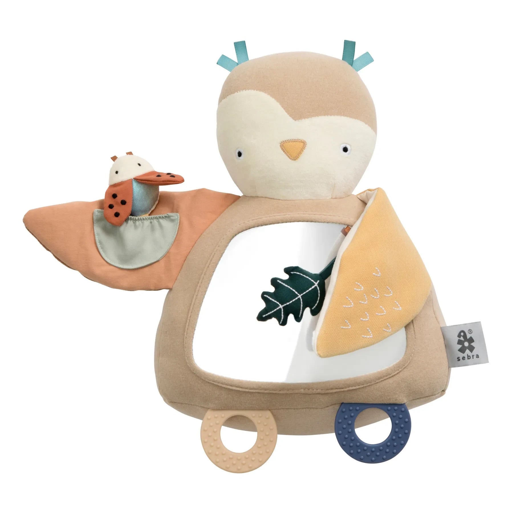 Sebra - Beige Blinky Owl Toy