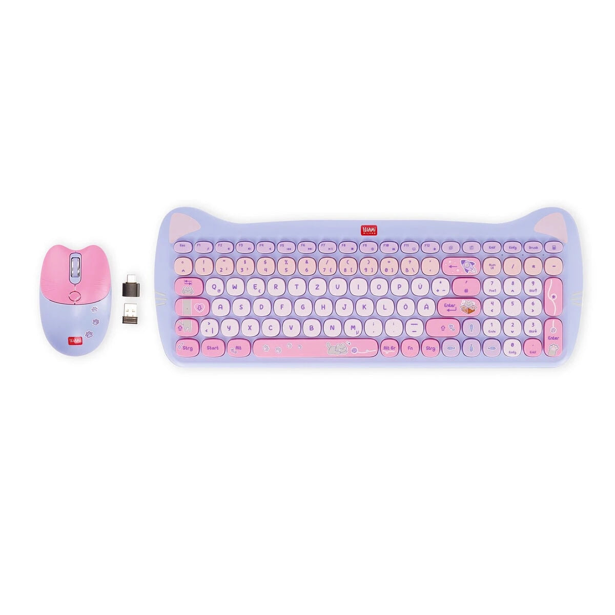 Legami - Wireless Mouse and Keyboard Set - Meow