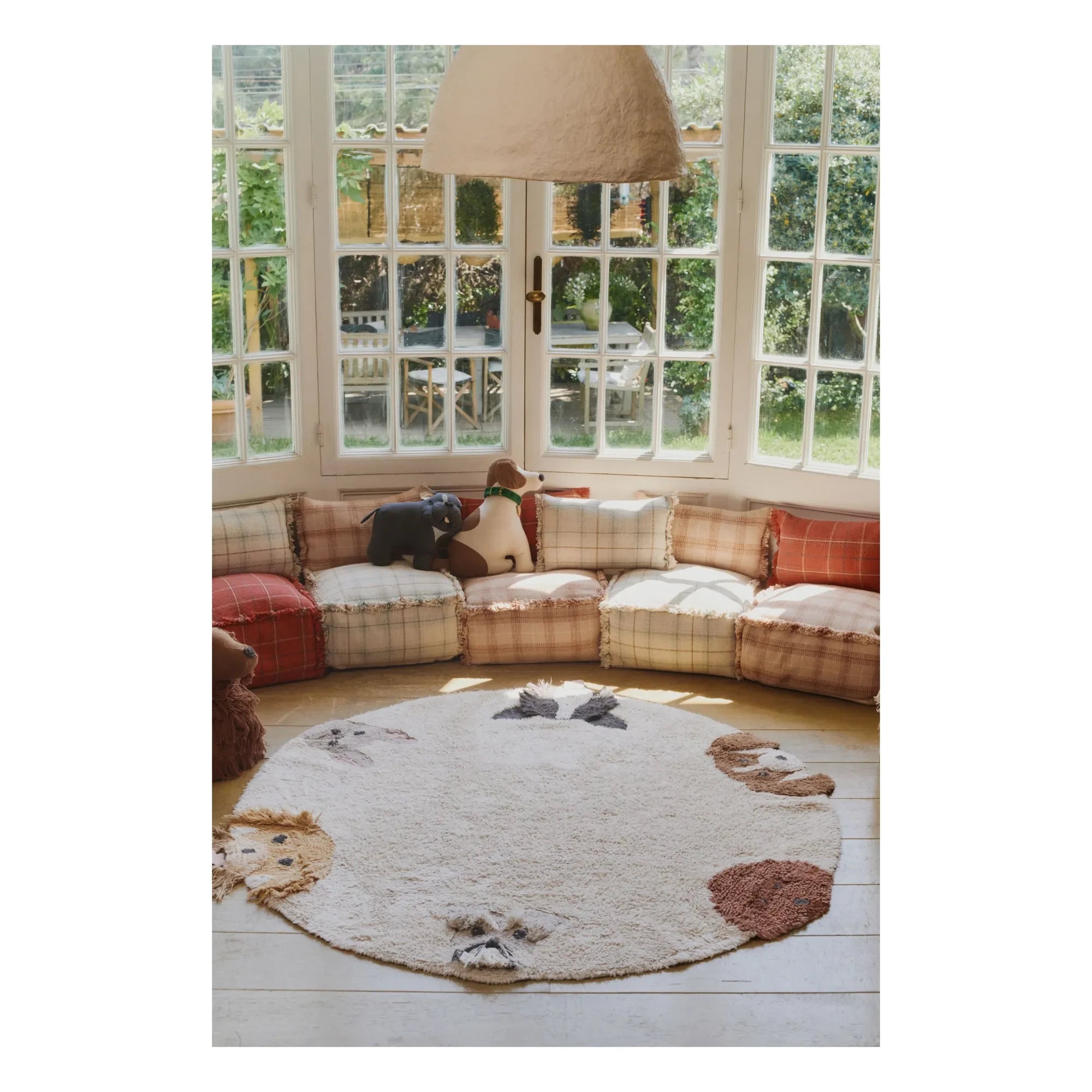 Lorena Canals - Tartan Pouf | Dust Pink