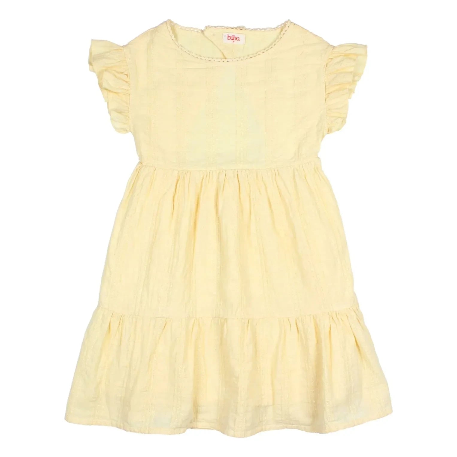 Búho - Lurex Cotton Open-Back Dress | Yellow