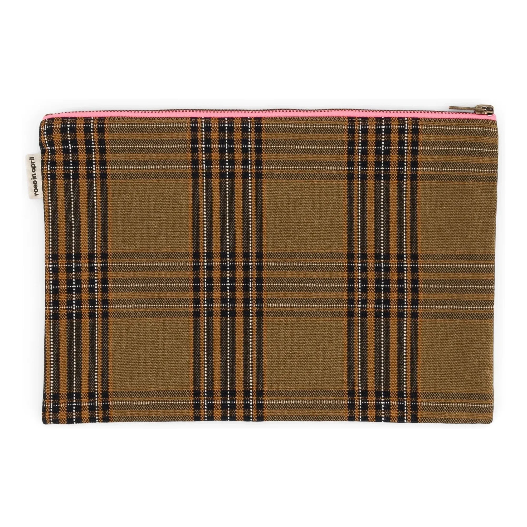 Rose in April - Lili Tartan Clutch Bag | Brown