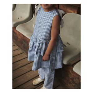 Copenhagen Colors - Pied de Poule organic cotton trousers | Blue