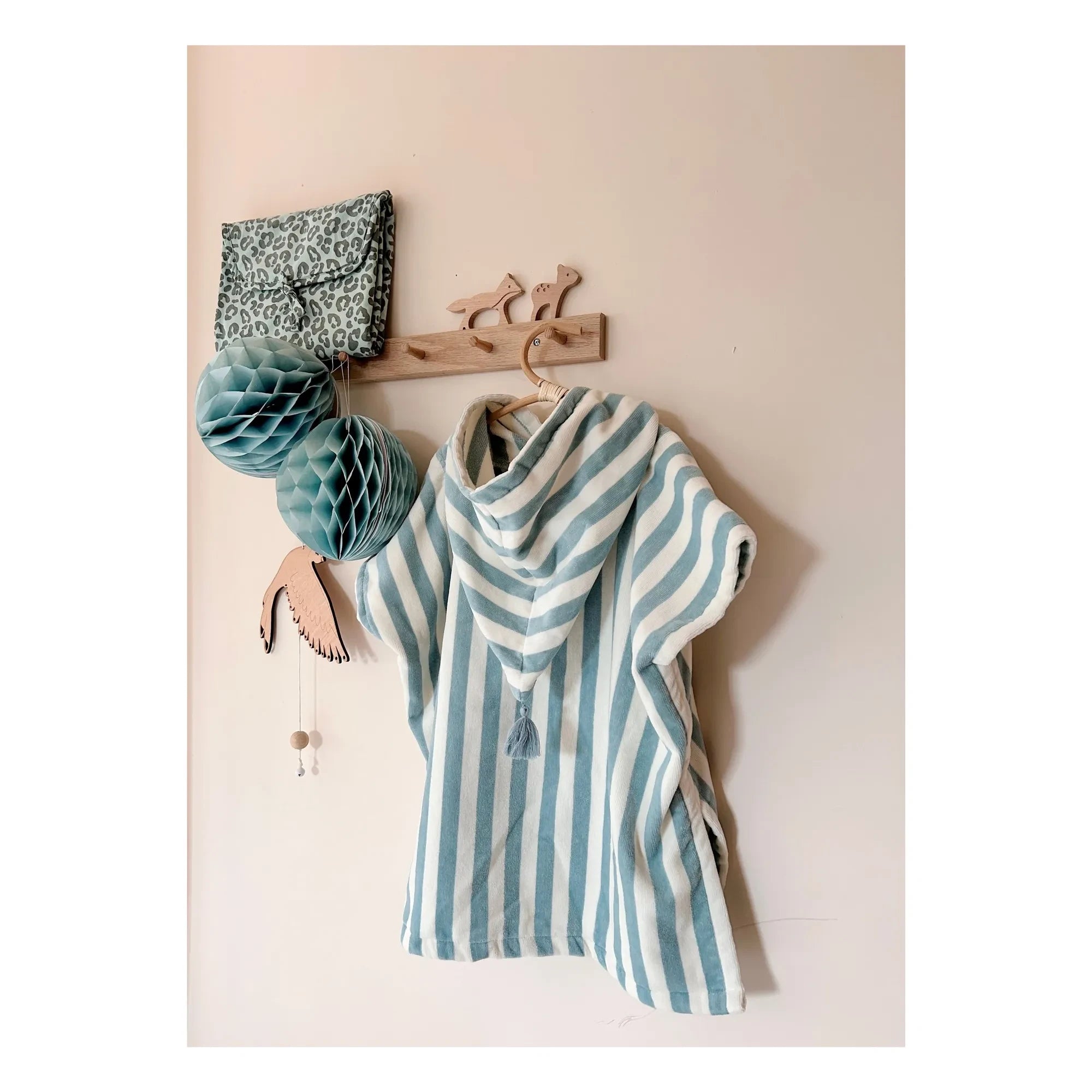 Rose in April - Suzon Striped Beach Cover-up | Light Blue