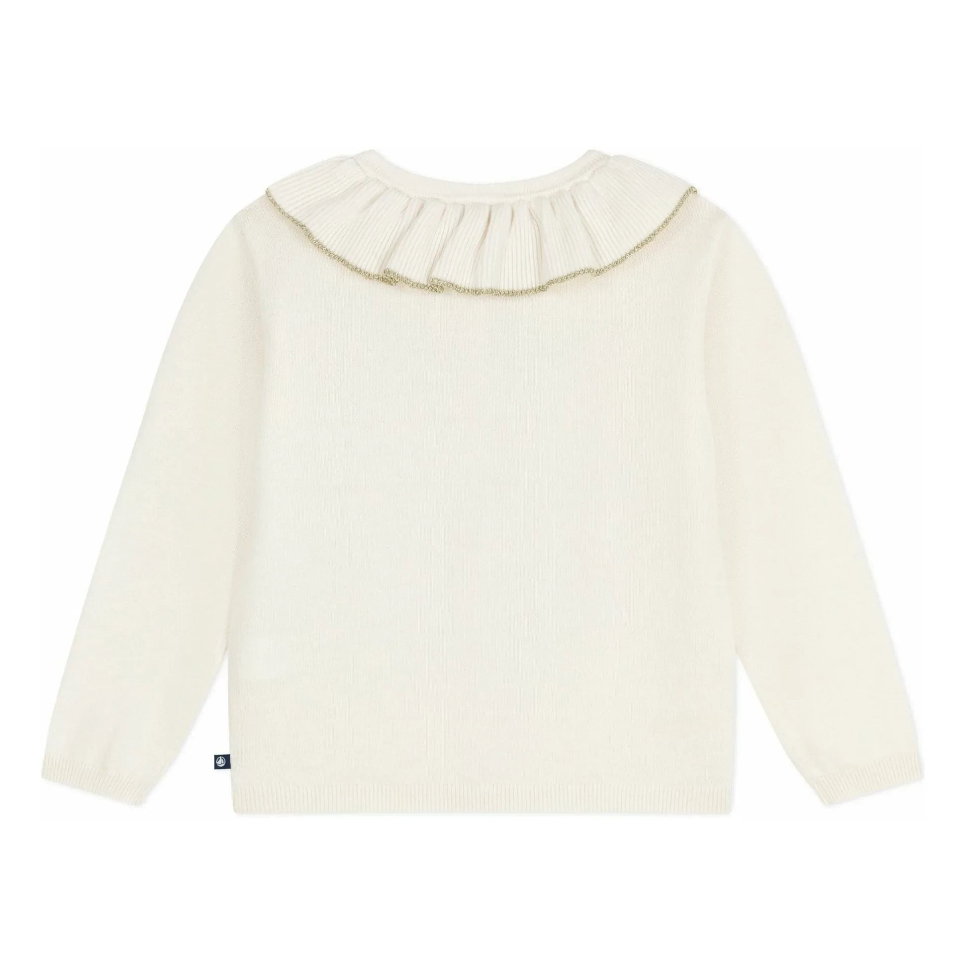 Petit Bateau - Wool Sparkly Collar Sweater Vest | Ecru