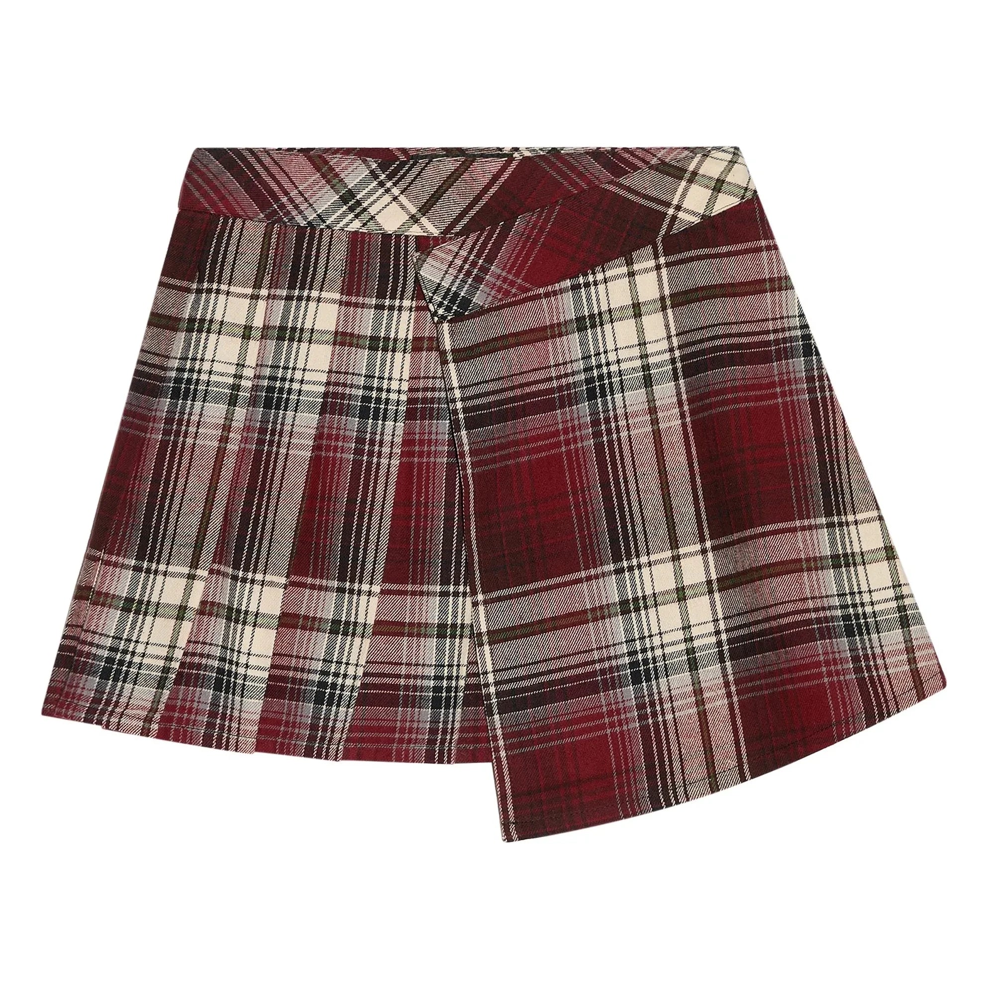 Finger in the Nose - Sterling Check Asymmetric Skirt | Aubergine