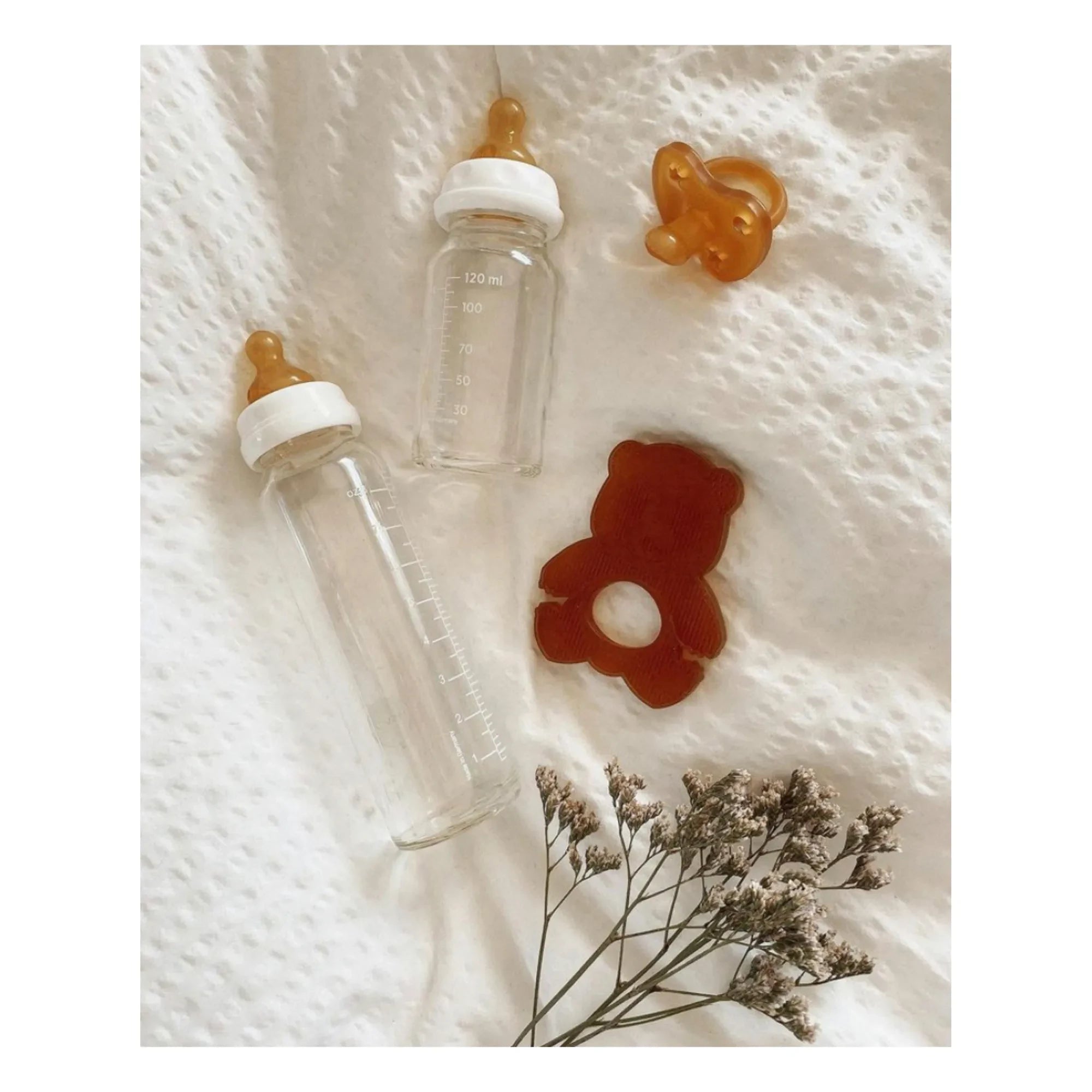 Hevea - Doğal Kauçuk Bebek Biberon Emziği - Yavaş Akış - 2'li Set